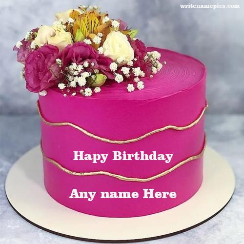 happy birthday cake with name edit online