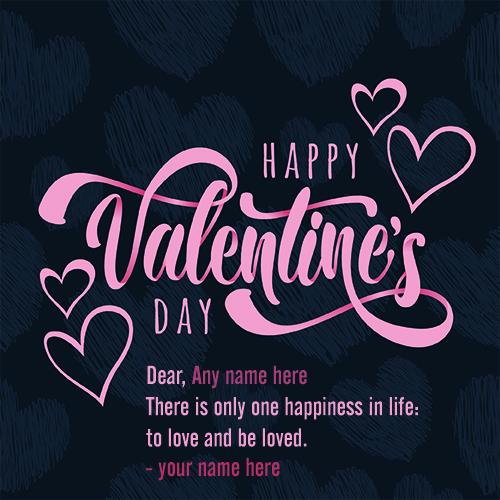 Happy valentines day wishes greeting card with name pic