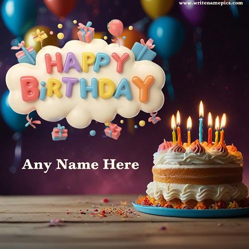 happy birthday cake with name edit for free