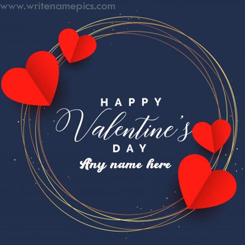 Happy Valentine Day Wishes Quote Greeting Card Image Name Edit