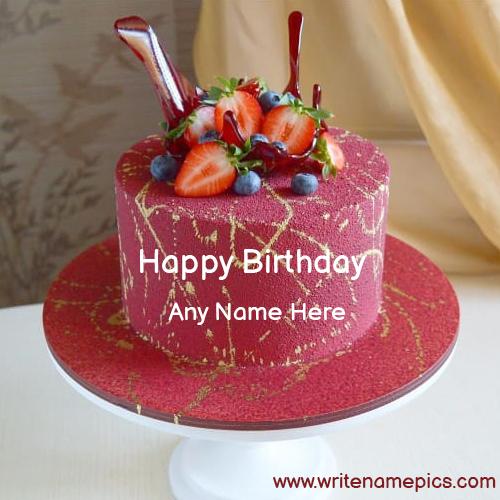 Happy Birthday Chocolate Cake with Name Edit Online free