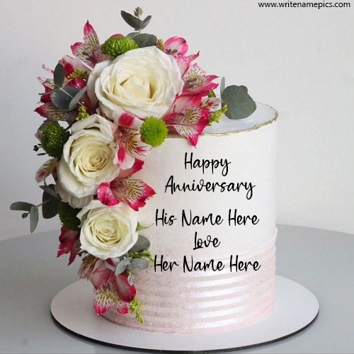 Free CustomizationHappy Anniversary Cake with couple name