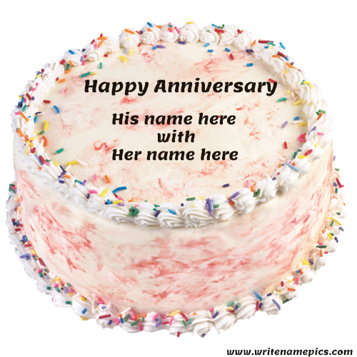 Anniversary cake with Name and Photo | cakedayphotoframes