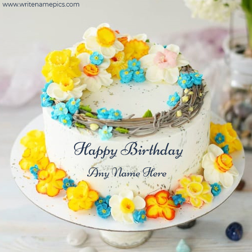 Beautiful Birthday wishes Cake with Name and Photo