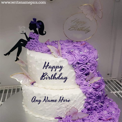 Purple Cake Design For Girl