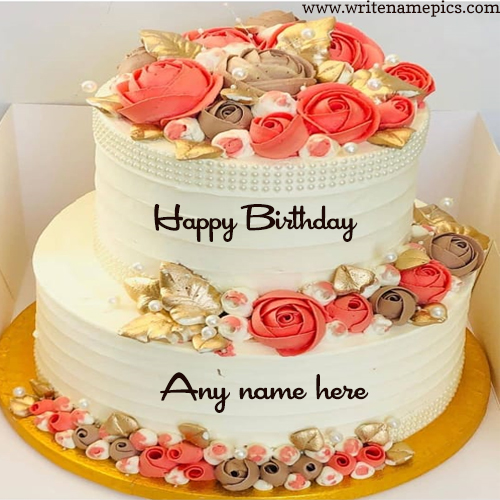happy birthday flowers cake images