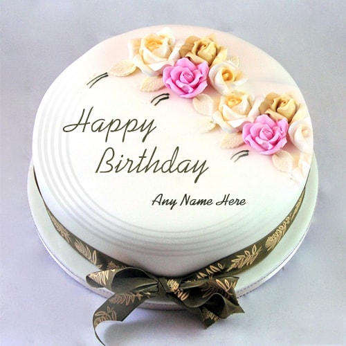 Simple Birthday Cake Writing : How to Write "Happy Birthday" and ... - Write Name BirthDay Cake With Roses1489391030
